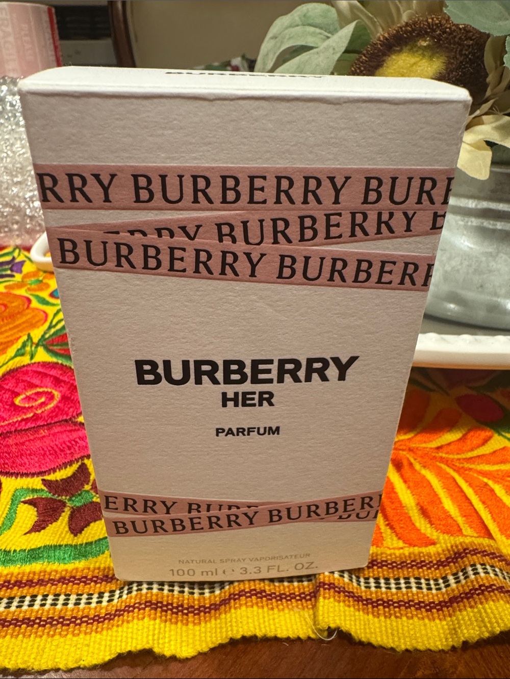 Burberry Her Parfum Box – Pink and White Packaging